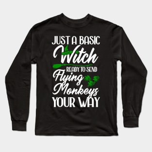 Basic Witch with Flying Monkeys Long Sleeve T-Shirt